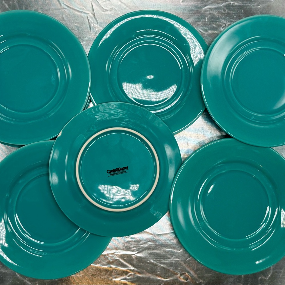 Crate&Barrel Aqua Plate Collection